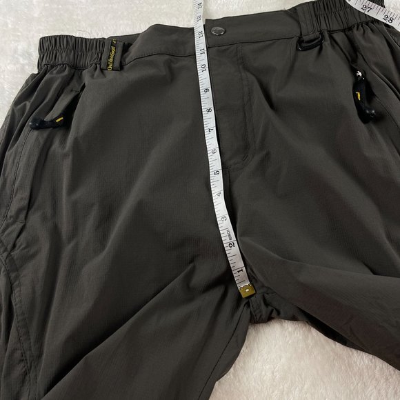 Sport Outdoor Ripstop Trek Hiking Pants Mens Size M Brown Zip Pockets Stretch - Picture 6 of 15